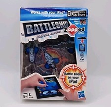 Hasbro Battleship Zapped, Battle Aliens on iPad, 3 Zapp Ships & Battle Cards NIP