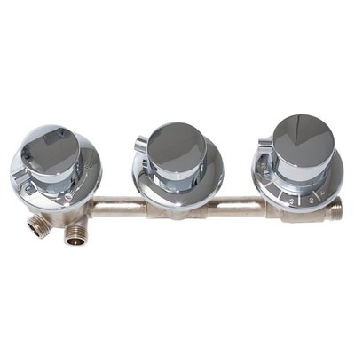 Thermostat Armatur 4 fach Umschalter für Duschkabine Duschtempel Dusche D46 10cm