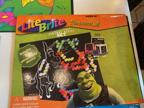 VTG Lite Brite Refill Paper Sheets UNPUNCHED LOT SCOOBY PEANUTS STAR WARS SHREK2 - Picture 5 of 13