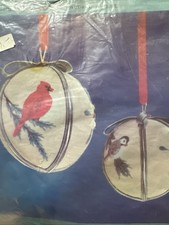Cathy Alexander 4 Inch Embroidery Cardinal  Chickadee
