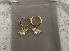 Stunning Sterling Silver Gold Plated Bee Earrings. Perfect For Any Occasion