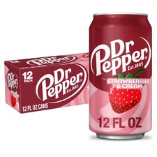 Dr Pepper Strawberries and Cream Soda, 12 fl oz cans, 12 Fl Oz Pack of 12