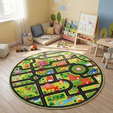 Educational City Play Carpet for Kids, Non Slip Play Mat for Toddlers Playroom