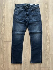 Replay 573 Eco Plus Rocco Straight Fit 33W 32L Jeans Blue Black �150 RRP BNWT
