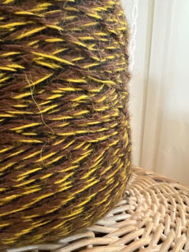 Beautiful Brown/Yellow/Black Peruvian Huarizo/Alpaca Mix Yarn #4weight 2lbs - Picture 2 of 4