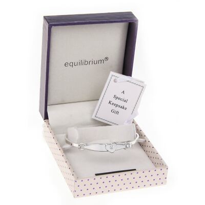 Equilibrium Silver Plated Christening Bracelet with a heart UK