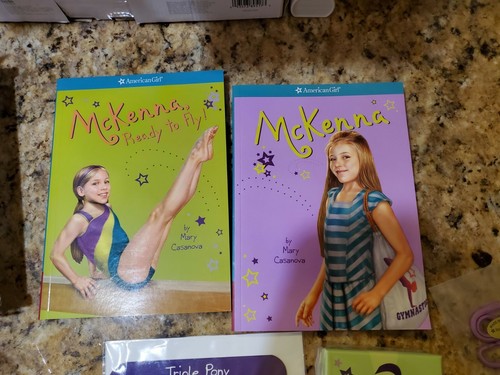 American Girl Doll McKenna's Gymnastics Hairstyle Set hair ties + 2 books - Picture 6 of 8