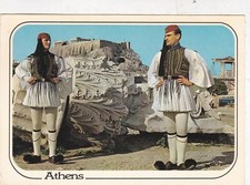Athens Evzons of the Royal Guard Greece Postcard used creased