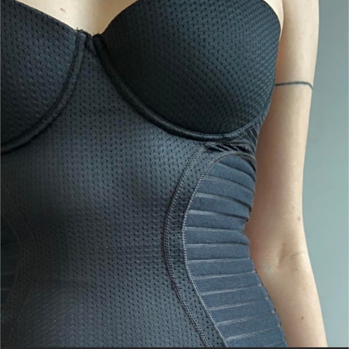 Jean Paul Gaultier Textured Bodycon Dress Soleil SMALL Goth
