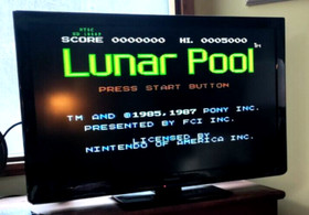 Lunar Pool (NES, 1985) variante de 5 tornillos - carro y funda - limpio y probado