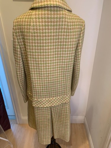 Cappotto vintage Union Made donna taglia L? Plaid foderato giallo verde panna elegante - Foto 10 di 21