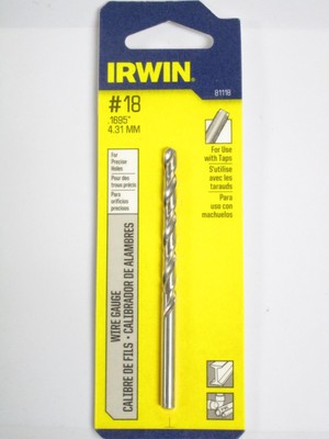 Irwin #18 (.1695'') High Speed Steel Wire Gauge Drill Bit 81118