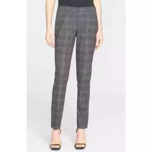 $850 Michael Kors Collection Samantha Grey Tweed Plaid Pants 2 XS