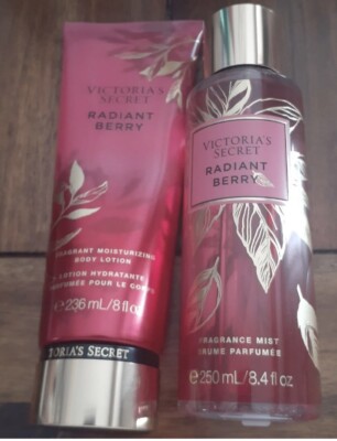 New Victoria's Secret Radiant Berry Fragrance Body Mist and Body Lotion Set