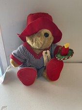 PADDINGTON BEAR IN HOLIDAY/CHRISTMAS NIGHTSHIRT  HOUSE SLIPPERS 16" VTG 1999
