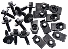 Body Bolts & U-nut Clips- M6-1.0 x 22mm Long- 8mm Hex- 40pcs (20ea)- G#136F