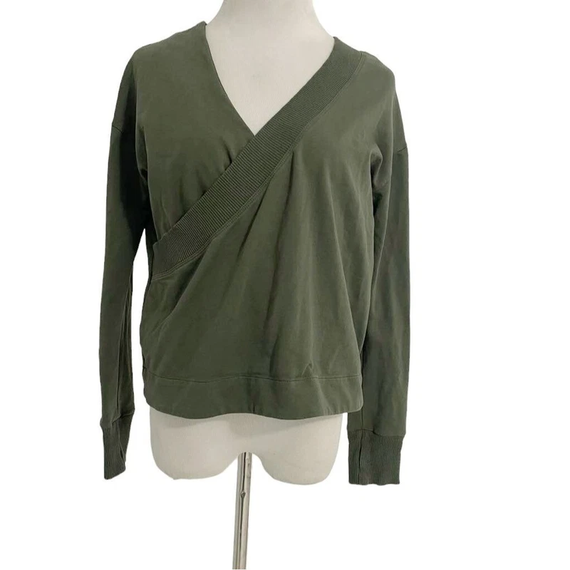 sweaty-betty long sleeve faux wrap shirt