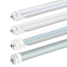 T8 8FT LED Tube Light Bulb 45W 72W 120W FA8 Single Pin LED Shop Lights 25 Pack