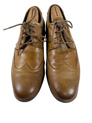 Rockport Trutech Men’s Oxford Shoes Sz 9.5 Brown Leather Rockport Mens TruTech Brown Leather Wing Tip lace up dress  main image 4