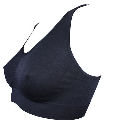 nahtlos Form Sport BH Microfaser soft Cup Bra schwarz Sporttop Top  Wäschebeutel