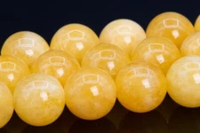 Amber Yellow Quartz Beads Grade AAA Round Gemstone Loose Beads 6/8/10/12MM