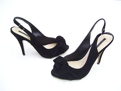 TONY BIANCO SHOES ELGAH HIGH HEEL PEEP TOE LADIES BLACK KID SUEDE SIZE 8.5 | eBay