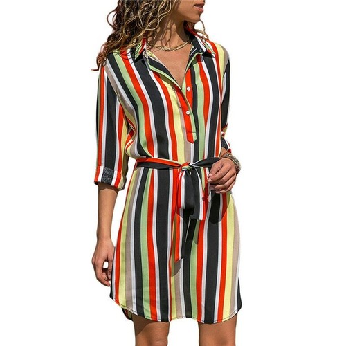 Vestido Casual De Manga Larga Para Verano Mujeres Gasa Boho Playa Ropa De  Moda | eBay