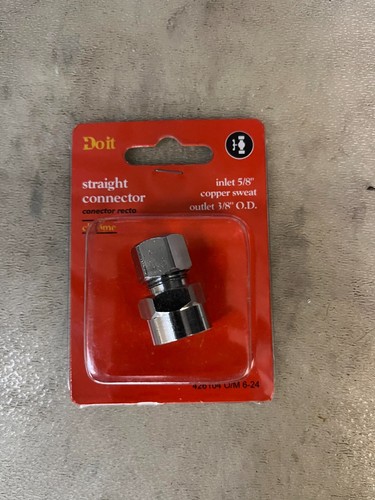 (4)- 5/8 Copper Sweat x 3/8 Straight Plumbing Supply Line Connector