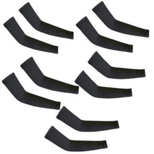 5 Pairs Black Cooling Arm Sleeves Cover UV Sun Protection Basketball Sport