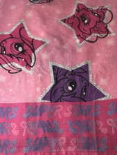 Twin Bed FLAT Sheet My Little Pony Super Stars Hasbro Pink Purple 2013 EUC