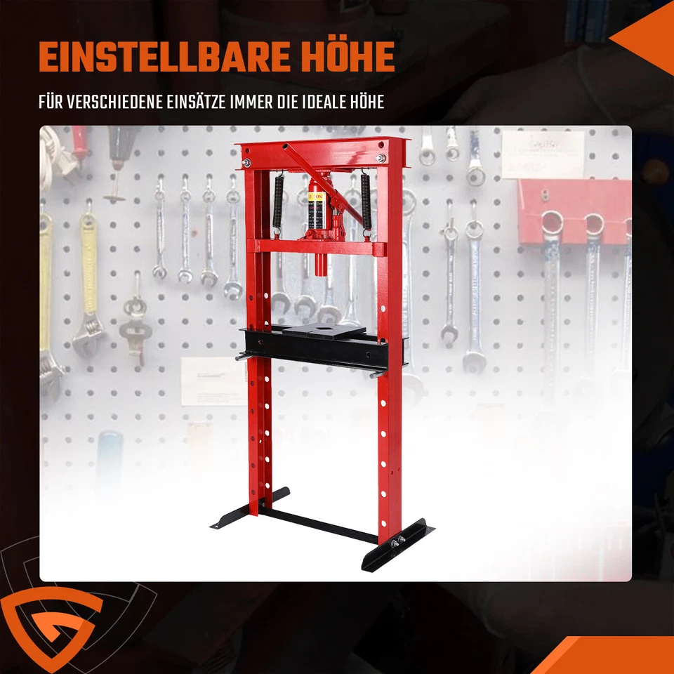 Werkstattpresse 12T Hydraulikpresse + Druckstücksatz KFZ Lager Druckstücke 52tlg - Bild 3 von 4