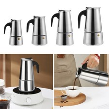 Stainless Steel Coffee Maker Espresso Ground Percolator Moka Stove Pot 2-9 Cup