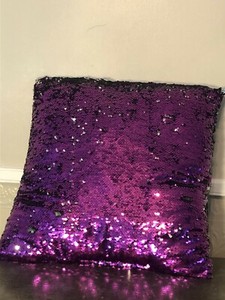 purple sequin pillows