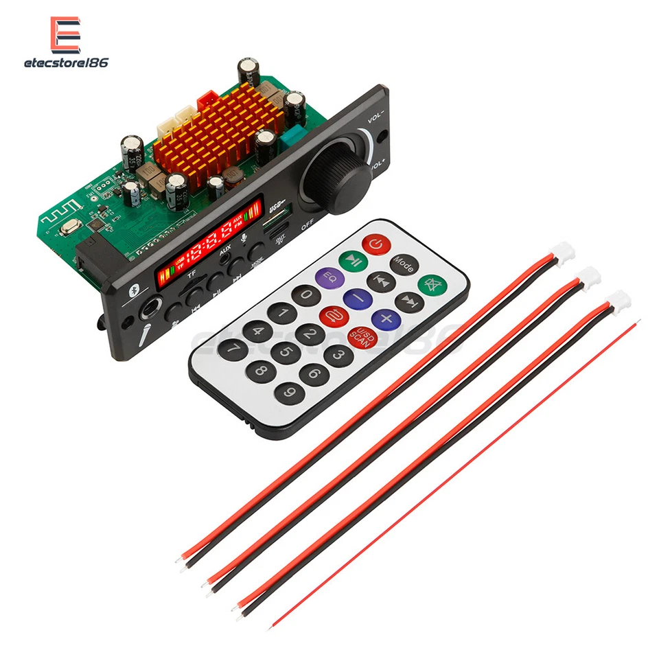 200W Amplifier Bluetooth 5.0 Audio Decoder Board USB FM Radio MP3 Music Player - Bild 2 von 4