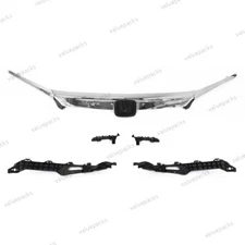 7PC For Accord 2018-2020 Grille Chrome Extension Moulding Headlight Brackets Kit