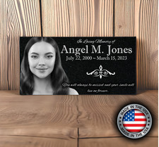 Granite Memorial Marker 6x12 Engraved Garden Stone for Pets, Humans Grave stone