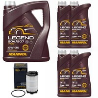 MotoröL Set Mannol 0W-30 504/507 9 Liter + ÖLfilter FüR Audi A6 R8 4.2 5.2 FSI