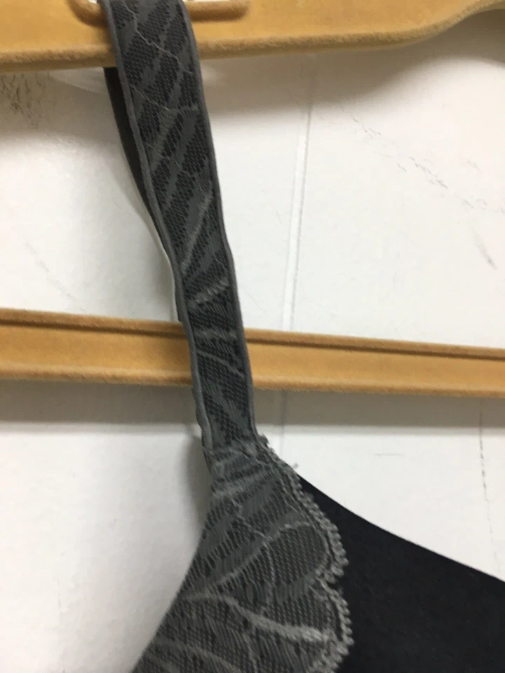 Donna Karan Bra Black Gray Lace 32D Push Up Underwire - Image 4 of 4