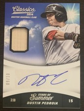 Dustin PEDROIA🔥2014 Panini Classics Stars of Summer Bat AUTO #10 9/10 Red Sox