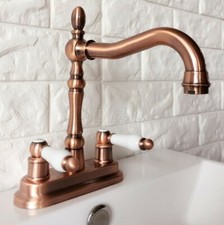 Antique Red Copper Bathroom Vanity Sink Kitchen Lavatory Faucet Mixer Tap