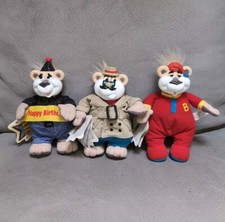 1999 Mattel Bubba Talking Bear Lot Birthday Detective Birthday Rubber Face