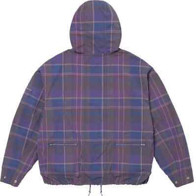 Supreme - Cotton Utility Anorak Jacket Plaid Purple Size L Supreme - Cotton Utility Anorak Jacket Plaid Purple Size L