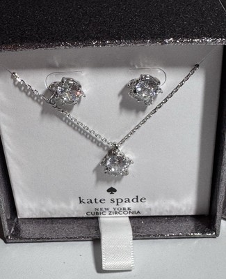 NEU Kate Spade Little Gem Halskette und Ohrstecker, Set in Geschenkbox