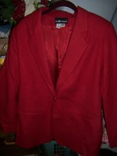SAG HARBOR Cranberry Red 100 Wool Classic Blazer - SIZE 12