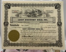 Vintage 1934 Lucky Discovery Gold Inc Stock Certificate Colorado Mining Ephemera