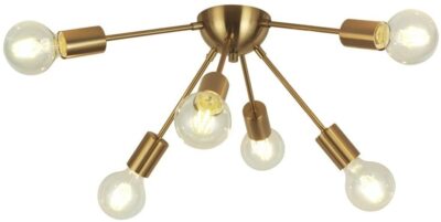 6 arm Semi Flush mount Mid Century Lighting Handmade Beautiful Brass Chandelier