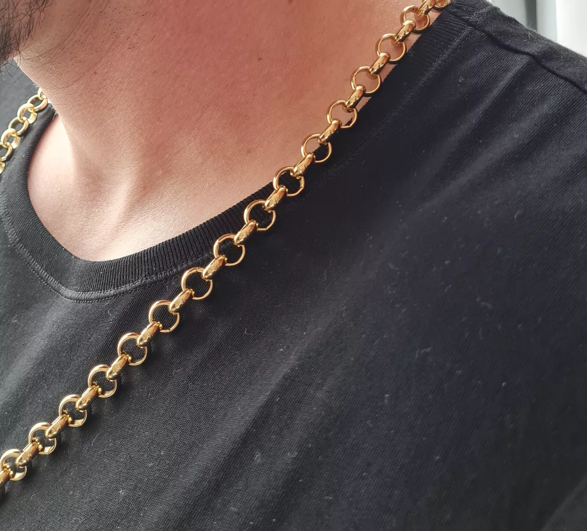 Heavy Chunky Oval Rolo Belcher Chain Necklace with T-Bar Toggle - Made to  Measure