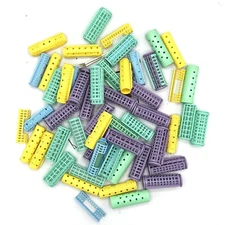 Vintage Plastic Hair Curlers Rollers Clip On Assorted Sizes And Colors