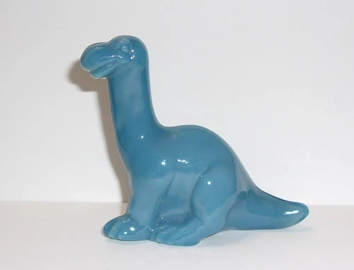Fenton Glass Georgia Blue Dinosaur Figurine Mosser Made In USA