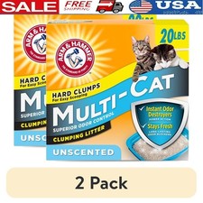 Multi-Cat Unscented Clumping Cat Litter 20lb Dust Free Odor Control Clay New